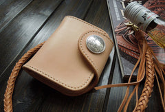 Handmade biker wallet trucker wallet Small chain wallet leather leather billfold wallet for men - EverHandmade