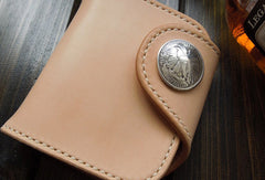 Handmade biker wallet trucker wallet Small chain wallet leather leather billfold wallet for men - EverHandmade