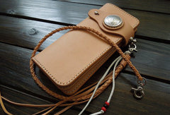 Handmade biker wallet chain leather bifold trucker wallet purse Long wallet for men