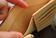 Handmade leather biker wallet chain bifold brown billfold wallet purse trucker wallet for men