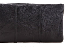 Handmade Vintage Bifold Coffee Leather Long wallet clutch bag For Men Zipper holder - EverHandmade