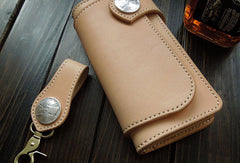 Handmade biker wallets leather chain wallet bifold trucker wallet Cool Long wallets for men