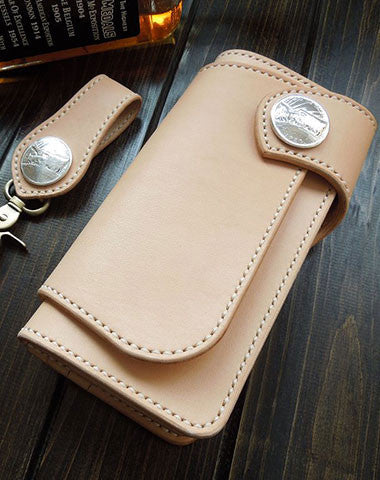 Handmade biker wallets leather chain wallet bifold trucker wallet Cool Long wallets for men