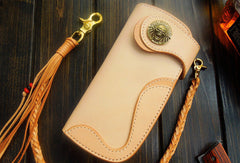 Handmade biker wallet chain leather bifold trucker wallet Long wallet purse for men - EverHandmade