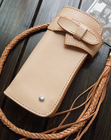 Handmade leather chain biker wallet bifold trucker wallets Chain Long wallets for men - EverHandmade