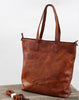 Handmade Womens Brown Leather Tote Bag Vintage Shoulder bag Shopper Bag for women