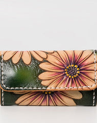 Handmade Leather key wallet card change coin wallet purse cute small women wallet