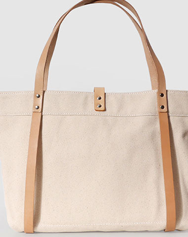 Handmade Canvas Leather purse handbag shoulder bag for women leather tote bag - EverHandmade