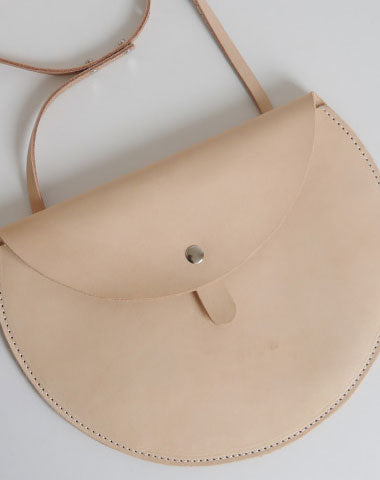 Handmade Leather crossbody purse bag beige purse for women leather bag - EverHandmade