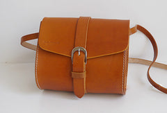 Handmade vintage cute rustic leather crossbody Shoulder Bag for girl women lady