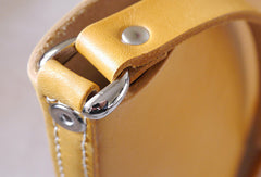 Handmade vintage busket rustic leather crossbody Shoulder Bag for girl women lady