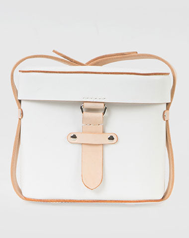 Handmade Leather bucket cute doctor bag purse shoulder bag small white phone crossbody bag - EverHandmade