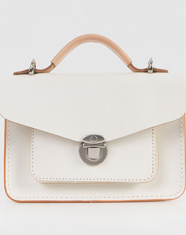 Handmade Leather Women messenger stachel bag purse shoulder bag small white phone crossbody bag - EverHandmade