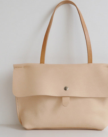 Handmade Leather handbag shoulder bag beige for women leather shoulder bag - EverHandmade