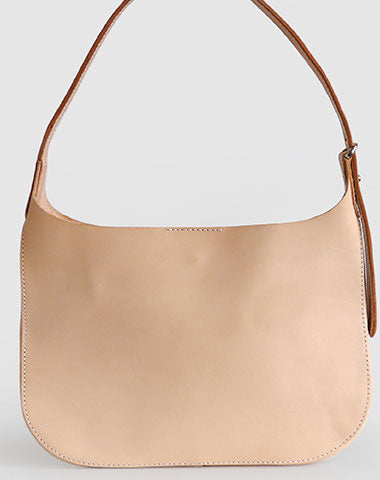 Handmade Leather handbag shoulder bag beige for women leather shoulder purse - EverHandmade