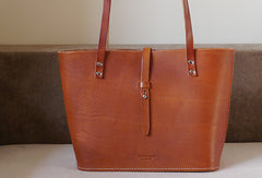 Handmade vintage womens beige leather tote bag handbags purse for women - EverHandmade