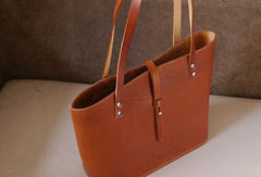 Handmade vintage womens beige leather tote bag handbags purse for women - EverHandmade