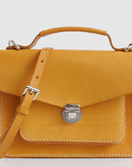 Handmade Womens Leather shoulder bag Satchel Bag School Bag for women