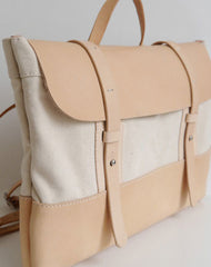 Handmade Leather messenger bag backpack canvas for men women leather shoulder bag - EverHandmade