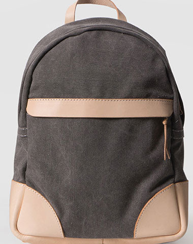 Handmade Leather canvas backpack shoulder purse for women leather shoulder bag - EverHandmade