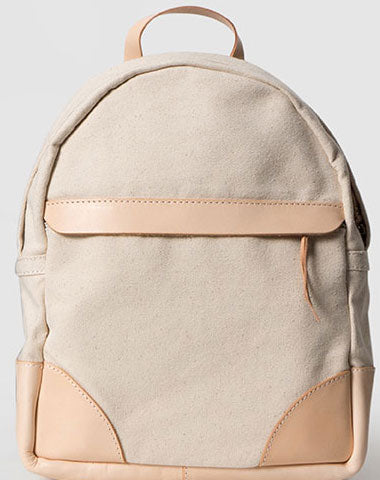 Handmade Leather canvas backpack shoulder purse for women leather shoulder bag - EverHandmade