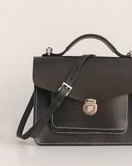 Handmade Womens Leather shoulder bags Satchel Bag School Bag for women - EverHandmade