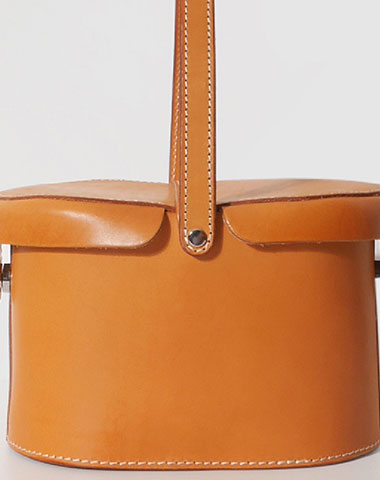 Handmade Leather handbag bucket bag Camel for women leather shopper bag - EverHandmade