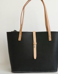 Handmade Leather handbag shoulder tote bag Black for women leather shoulder bag