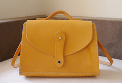 Handmade leather crossbody Satchel School messenger Shoulder Bag for women