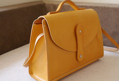 Handmade leather crossbody Satchel School messenger Shoulder Bag for women