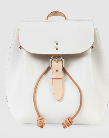 Handmade Leather backpack shoulder white purse for women leather shoulder bag - EverHandmade