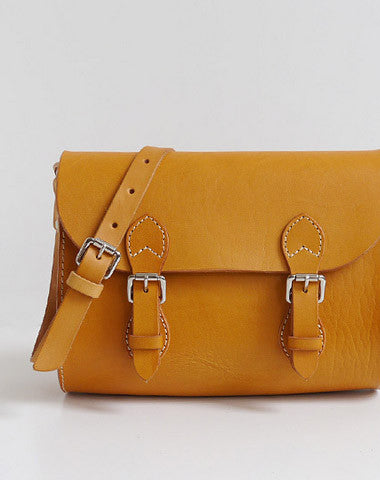 Handmade Leather school shoulder bags small leather crossbody bags for women - EverHandmade