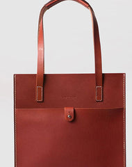 Handmade Leather handbag shoulder tote bag red for women leather shopper bag - EverHandmade