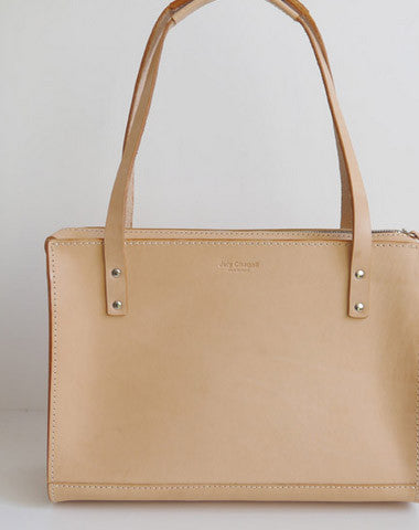 Handmade Leather handbag shoulder bag beige for women leather shoulder purse - EverHandmade