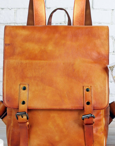 Handmade Mens Leather School Backpack Bag Travel Backpack for Men - EverHandmade