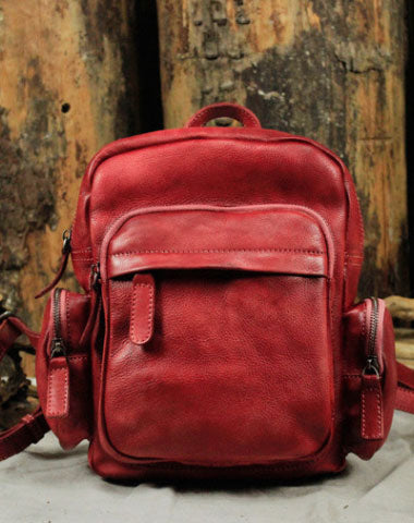 Handmade Leather backpack bag small purse for women leather shoulder bag