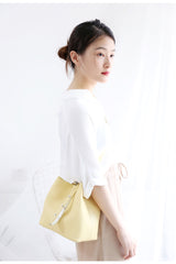 Yellow Cute LEATHER WOMENs Bucket Handbags SHOULDER Purse FOR WOMEN