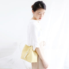 Yellow Cute LEATHER WOMENs Bucket Handbags SHOULDER Purse FOR WOMEN
