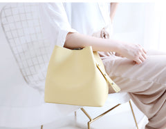 Yellow Cute LEATHER WOMENs Bucket Handbags SHOULDER Purse FOR WOMEN