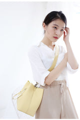 Yellow Cute LEATHER WOMENs Bucket Handbags SHOULDER Purse FOR WOMEN