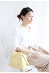 Yellow Cute LEATHER WOMENs Bucket Handbags SHOULDER Purse FOR WOMEN