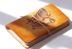 Handmade leather handpainted notebook/travel book/diary/journal