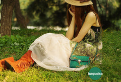 Handcraft retro crossbody leather floral hand dyed shoulder bag /handbag for women - EverHandmade