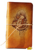 Handcraft vintage brown leather hand painted dyed notebook/travel book/diary/journal - EverHandmade