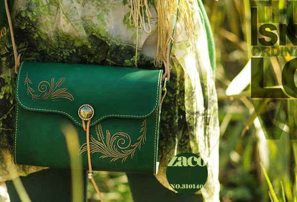 Handcraft retro crossbody leather floral hand dyed shoulder bag /handbag for women - EverHandmade