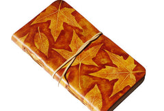 Handmade vintage leather notebook/travel book/diary/journal hand painted dyed