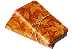 Handmade vintage leather notebook/travel book/diary/journal hand painted dyed