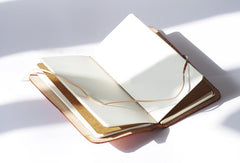 Handmade vintage leather notebook/travel book/diary/journal hand painted dyed