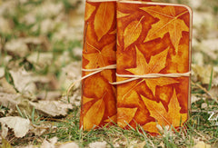 Handmade vintage leather notebook/travel book/diary/journal hand painted dyed