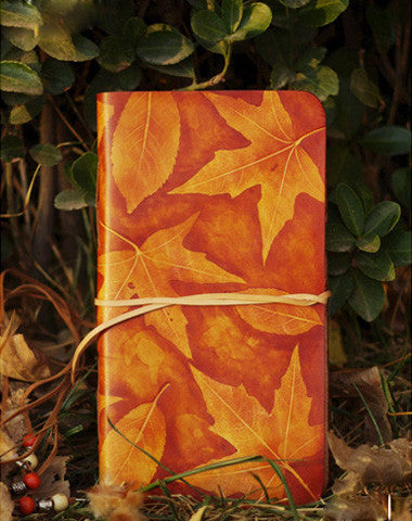 Handmade vintage leather notebook/travel book/diary/journal hand painted dyed - EverHandmade